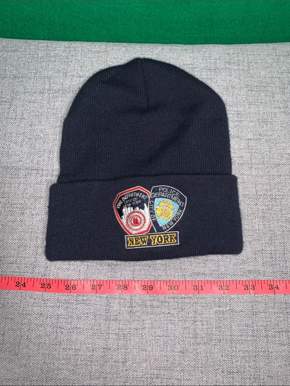 Kids Navy New York Patch Cuffed Beanie